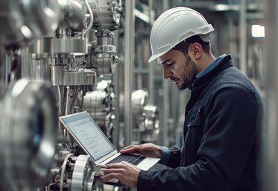 Process engineer reviewing HAZOP procedures for batch process operations